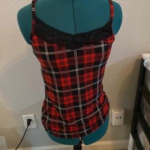 No Boundaries plaid tank top size M 7-9